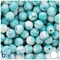 BeadTin Turquoise Marbled 10mm Round Plastic Craft Beads (100pcs)